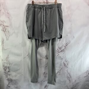 Simms Leggings Mens Medium Gray Shorts Layered Grid Latitude Bicomp Shorts